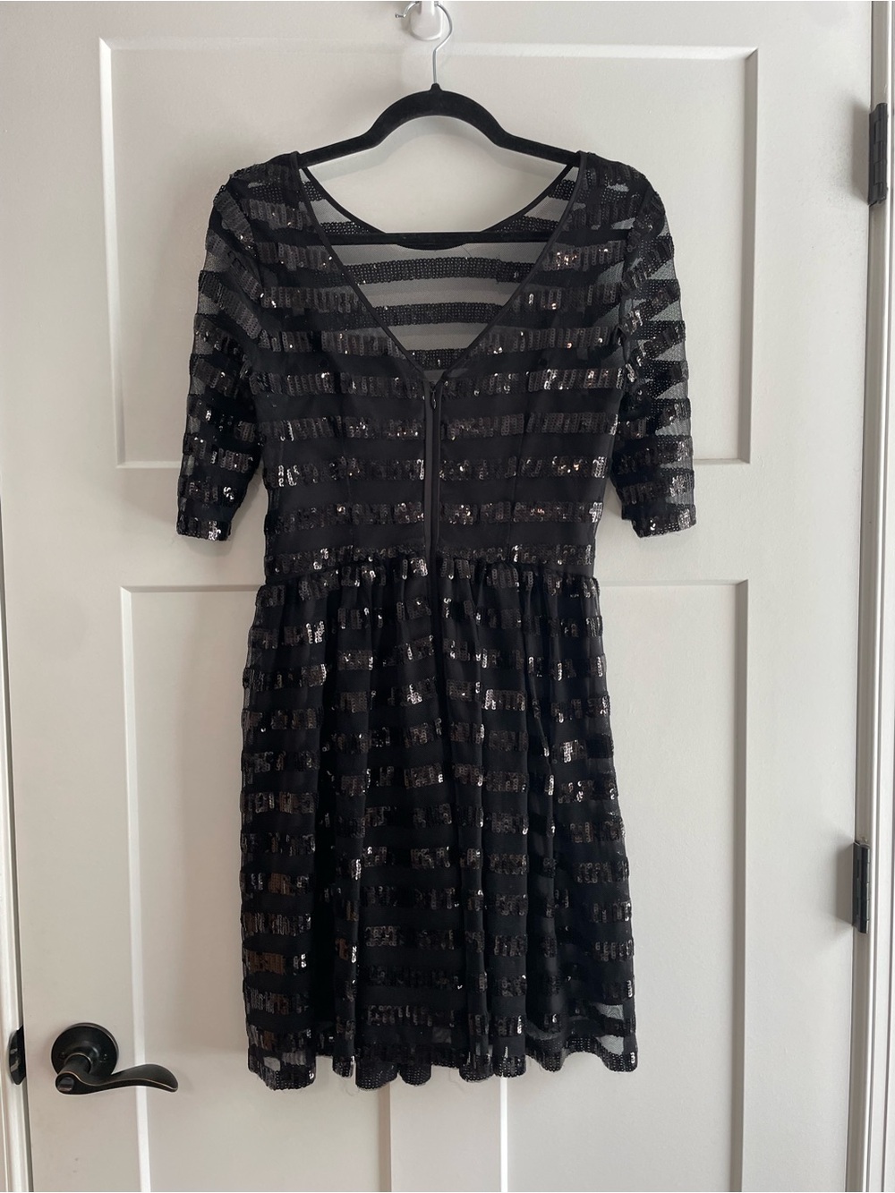 Y2K Sequin Striped Max and Cleo Cocktail Dress Size 6 - Picture 8 of 9
